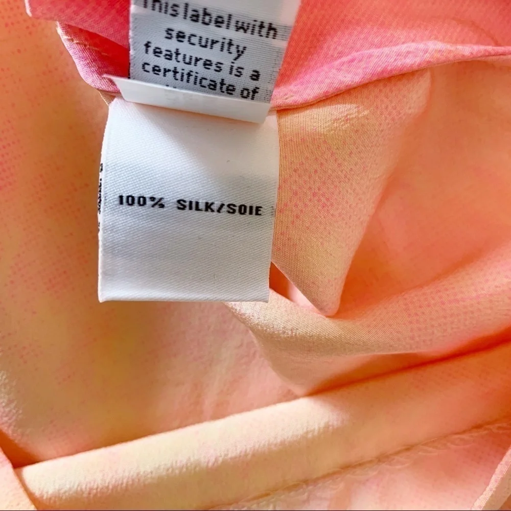 Diane Von Furstenberg Peach Tie Dye Silk New Cahil Blouse Sz 6 Summer Coastal